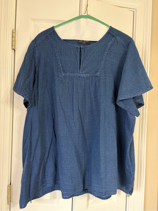Lane Bryant Tops - Lane Bryant Indigo Chambray Short Sleeve Tunic
